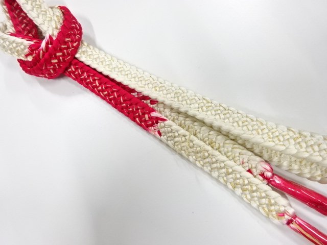 JAPANESE KIMONO / UNUSED HAND-TIED OBIJIME
